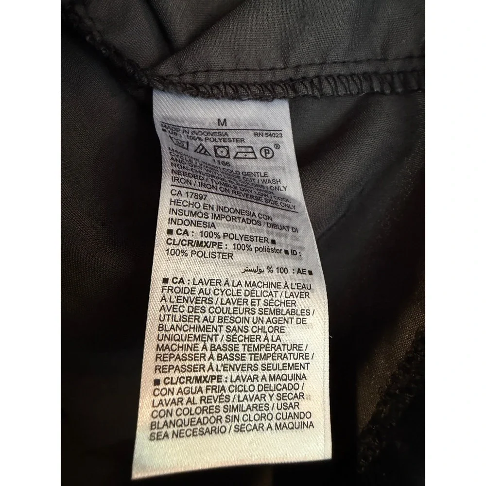Old Navy‎ Black Velvet Puff Sleeve Blouse Split V-Neck Top